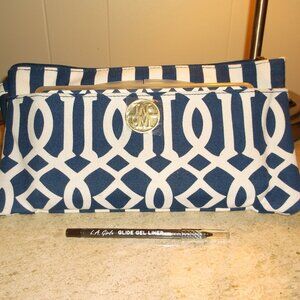 Mud Pie Black & White Stripe Bag + L.A. Girl Gel Liner (Bundle), like new